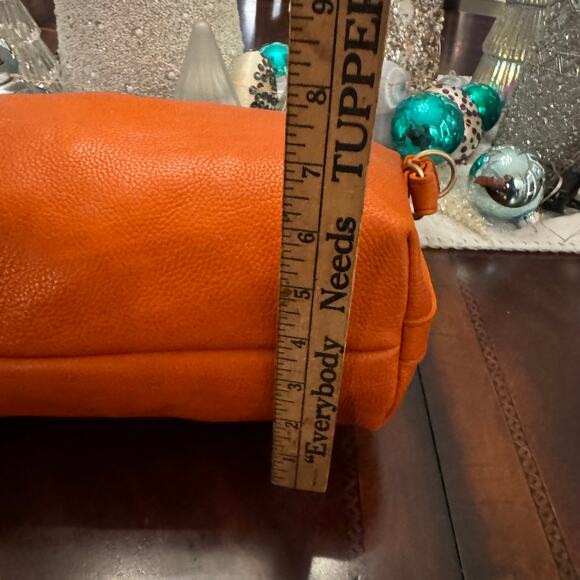 Portland Leather goods SLOUCHY SHOULDER BAG Orange Koi Large purse - Picture 7 of 11